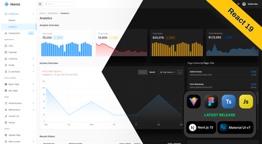 Mantis - React Material UI Dashboard Template